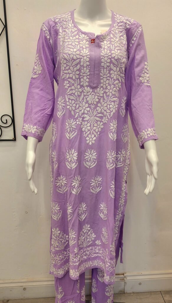 women chikankari kurti palazzo set ethnic wear salwar kameez