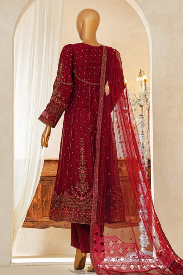 shaadmaani by hz stitched 3 piece luxury formals shocking pink