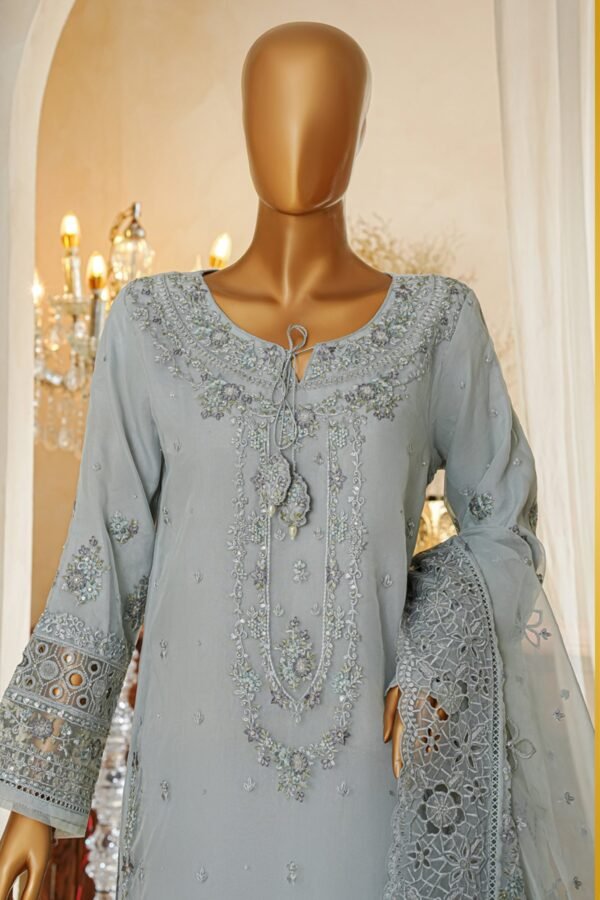 shaadmaani by hz stitched 3 piece luxury formals shocking pink