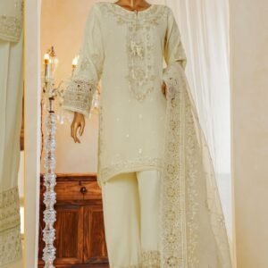 shaadmaani by hz stitched 3 piece luxury formals shocking pink