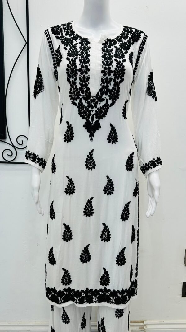 women chikankari kurti palazzo set ethnic wear salwar kameez