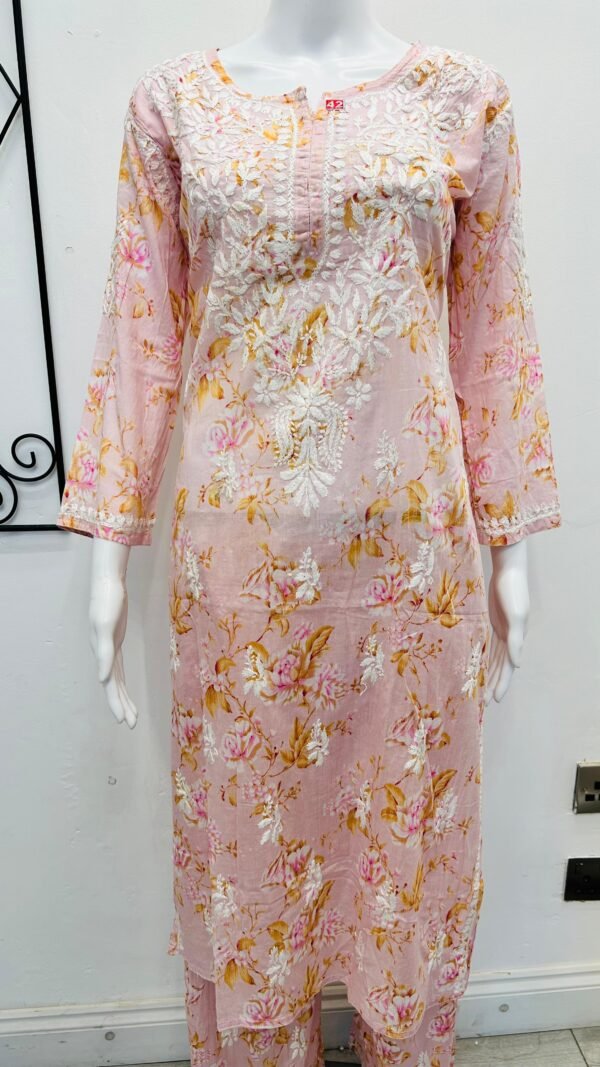 women chikankari kurti palazzo set ethnic wear salwar kameez