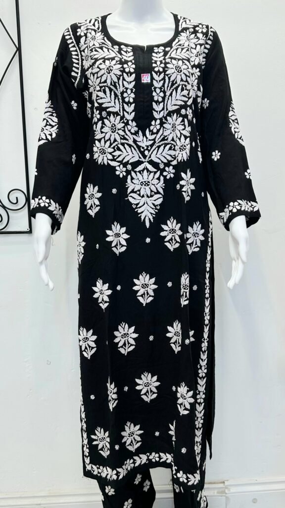 women chikankari kurti palazzo set ethnic wear salwar kameez
