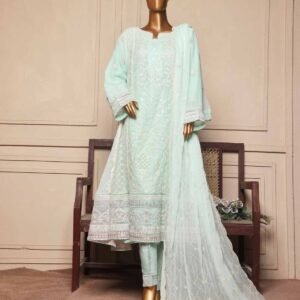 3 piece luxury embroidered frock style suit