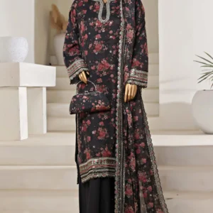 cira by sadabahar |black embroidered chiffon 3 piece suit
