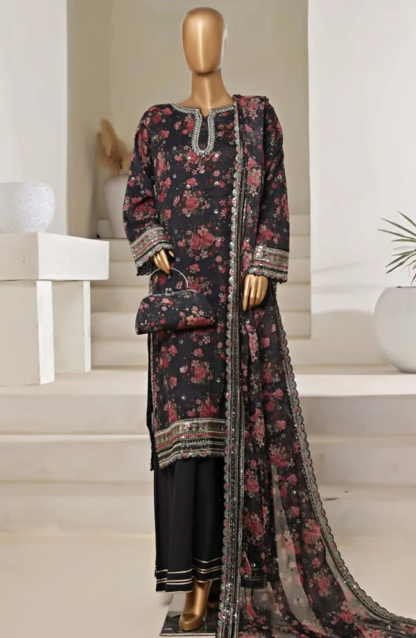 cira by sadabahar |black embroidered chiffon 3 piece suit