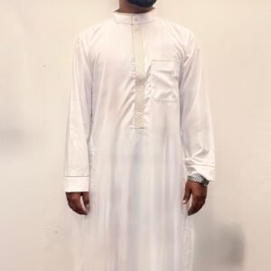 premium white embroidered collar thobe (copy)