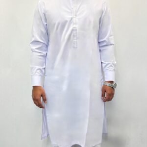 premium white shalwar kameez with band