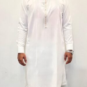 premium off white shalwar kameez with band