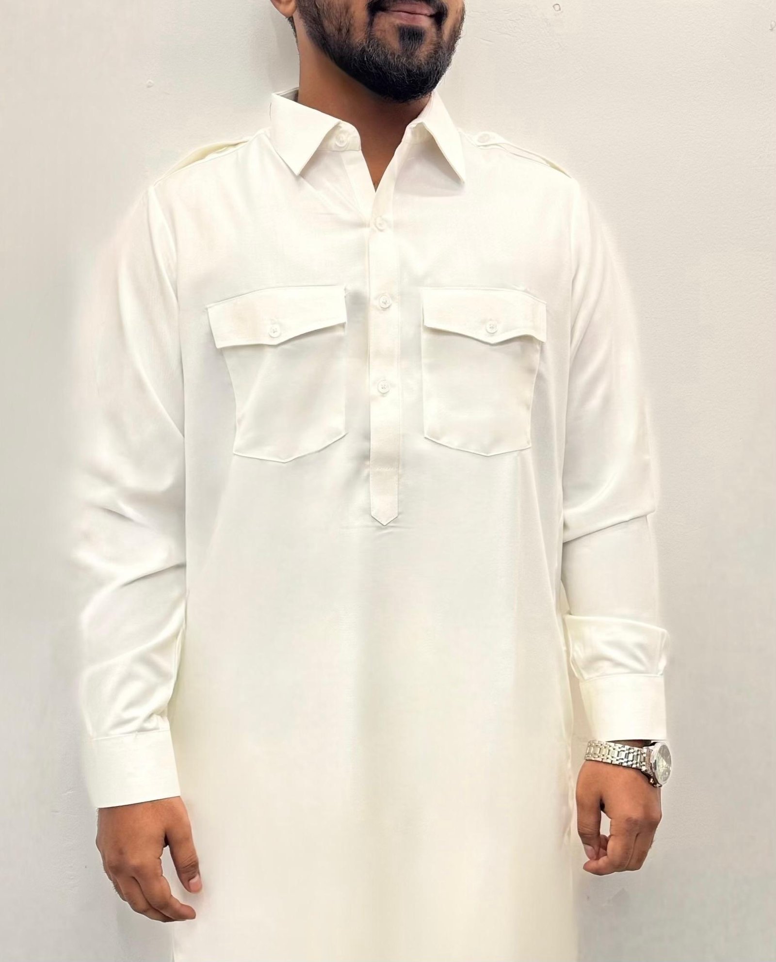 rich navy blue men's pathani kurta shalwar