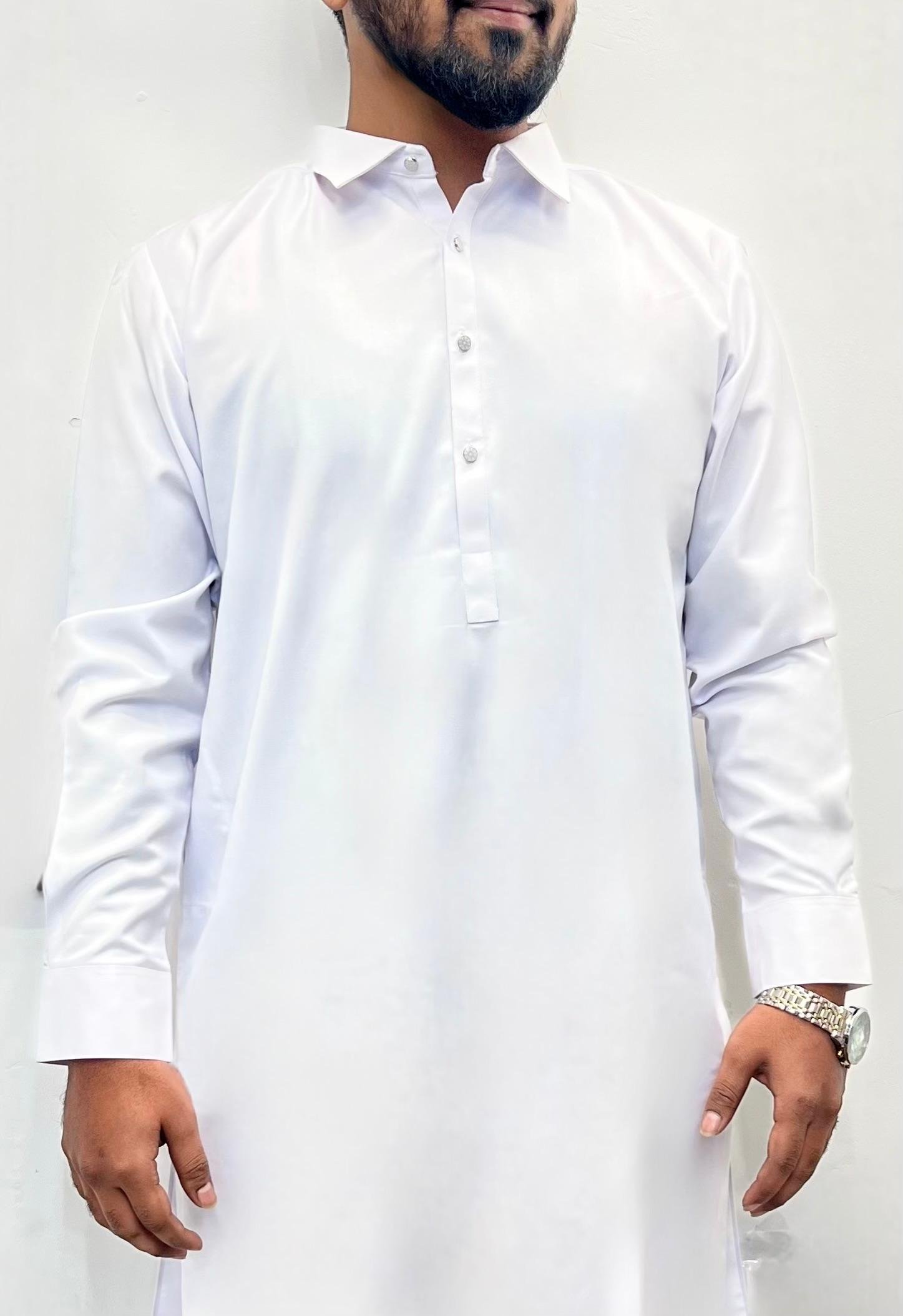 premium white men's pathani kurta shalwar