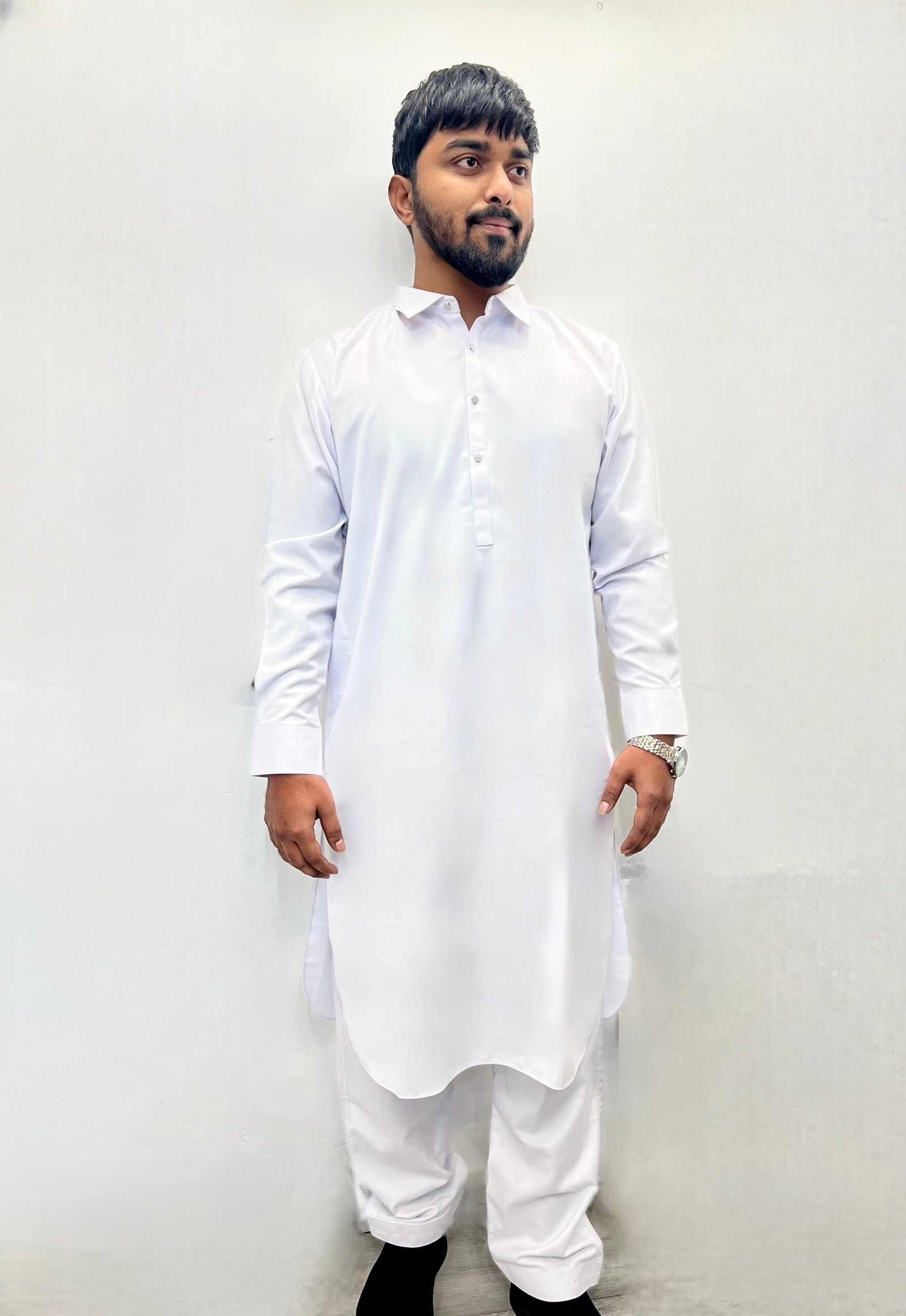 premium white men's pathani kurta shalwar