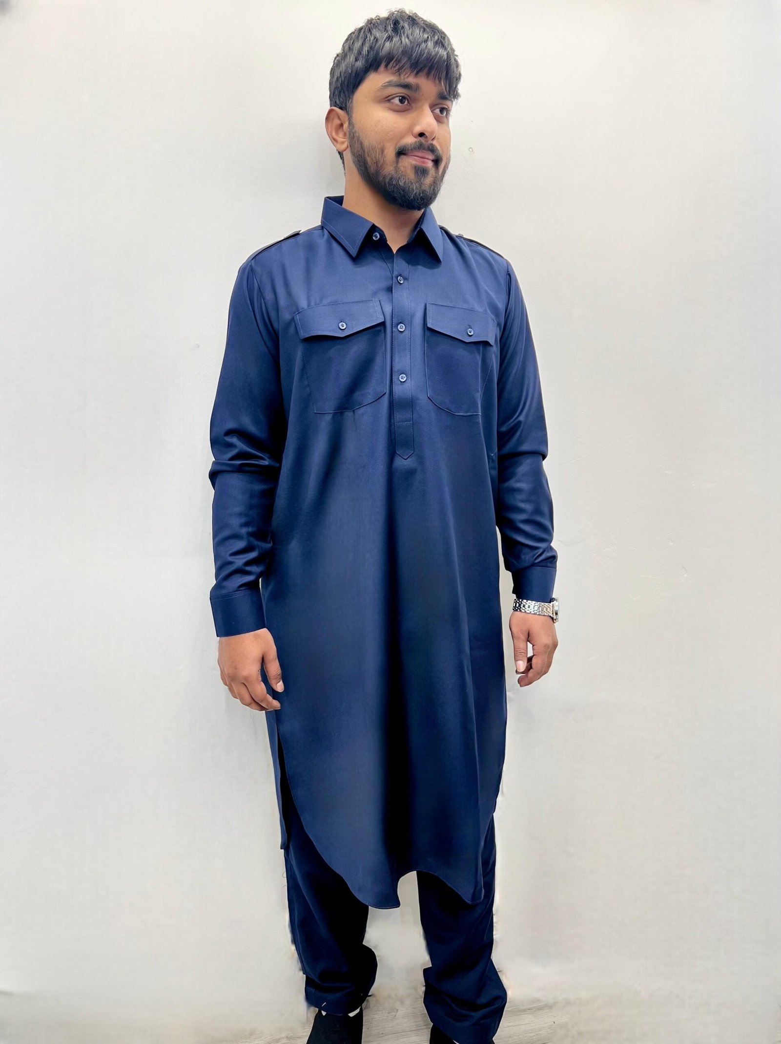 navy or dark blue men's pathani kurta shalwar (copy)