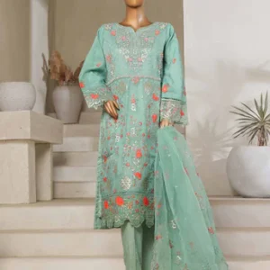 BIN SAEED Luxury 3 Piece CHIFFON & Organze Stitched Suit