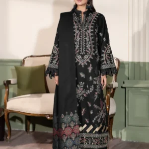 Black Johra Sabeha Embroidered Luxury 3-Piece Suit