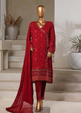 BIN SAEED Luxury 3 Piece CHIFFON & Organze  Stitched Suit