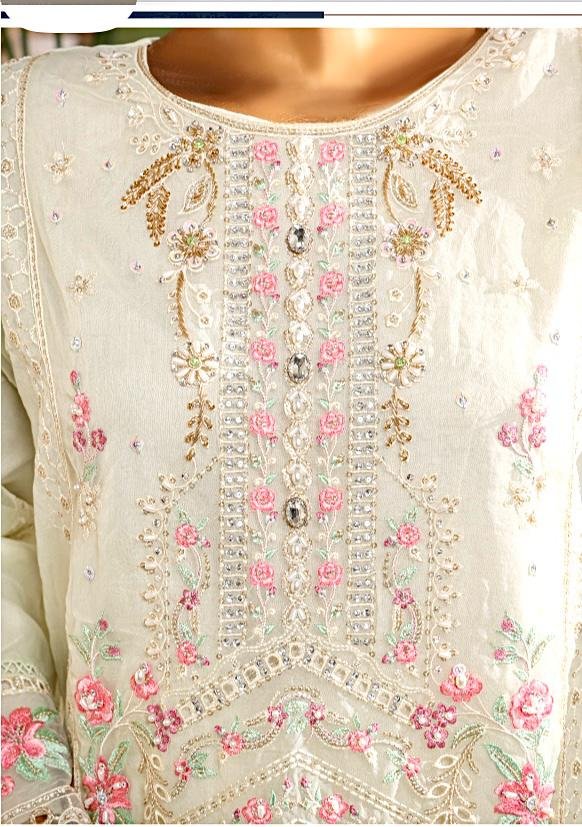 BIN SAEED LUXURY EMBROIDERED CHIFFON AND ORGANZA 3PC COLLECTION - Image 4