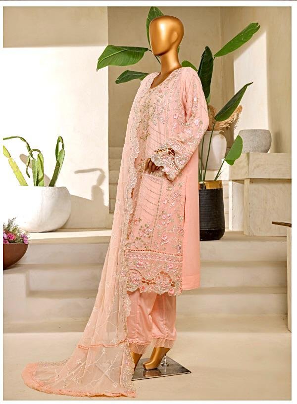 BIN SAEED LUXURY EMBROIDERED CHIFFON AND ORGANZA 3PC COLLECTION - Image 4