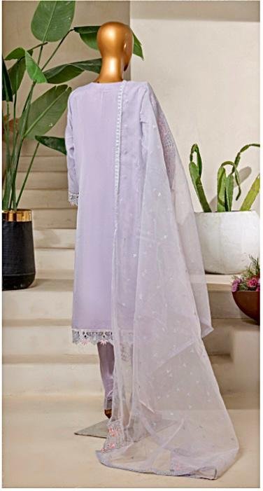 BIN SAEED LUXURY EMBROIDERED CHIFFON AND ORGANZA 3PC COLLECTION - Image 4