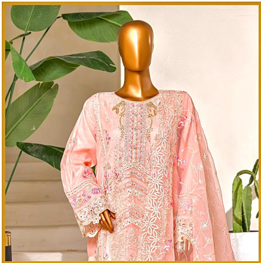 BIN SAEED LUXURY EMBROIDERED CHIFFON AND ORGANZA 3PC COLLECTION - Image 2