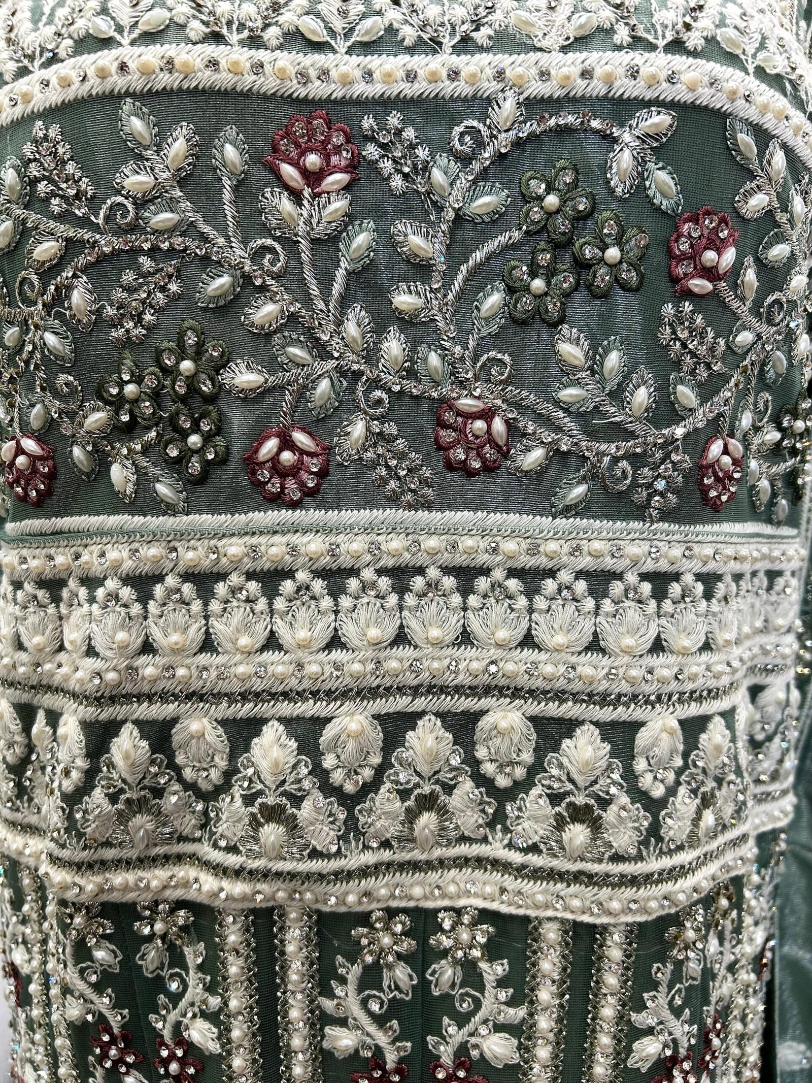 Emerald Grace Luxe Embroidered Long Dress - Image 3