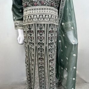 Emerald Grace Luxe Embroidered Long Dress