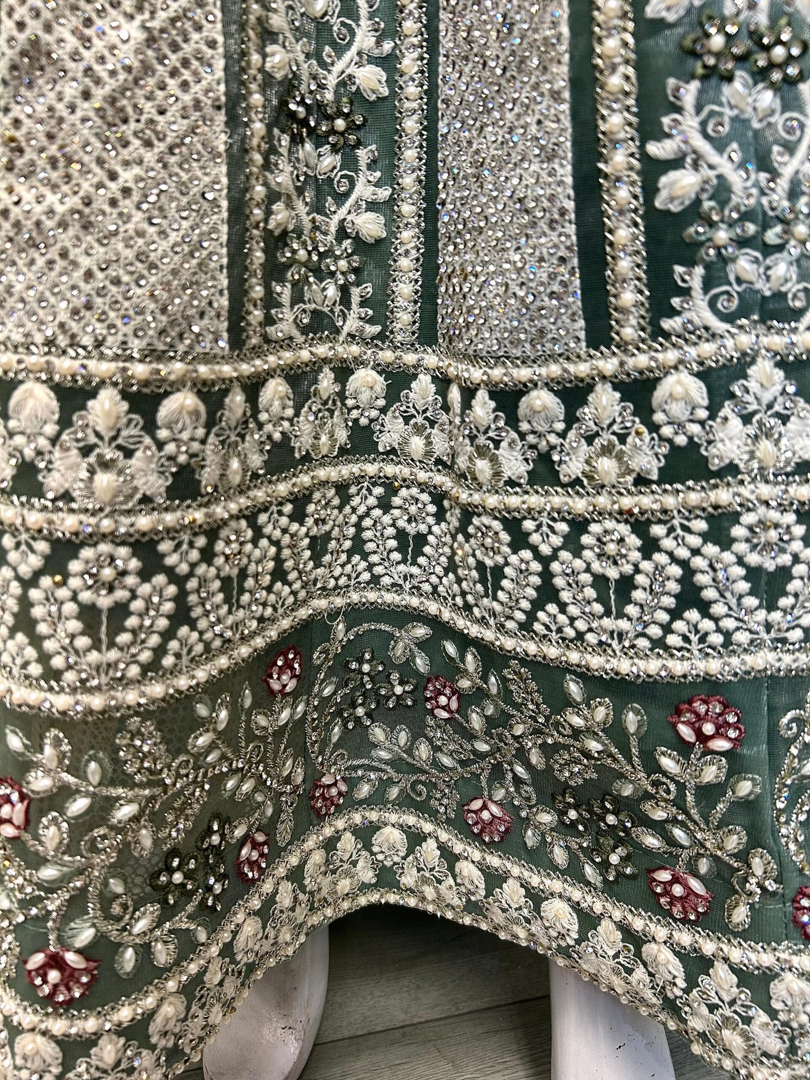 Emerald Grace Luxe Embroidered Long Dress - Image 6