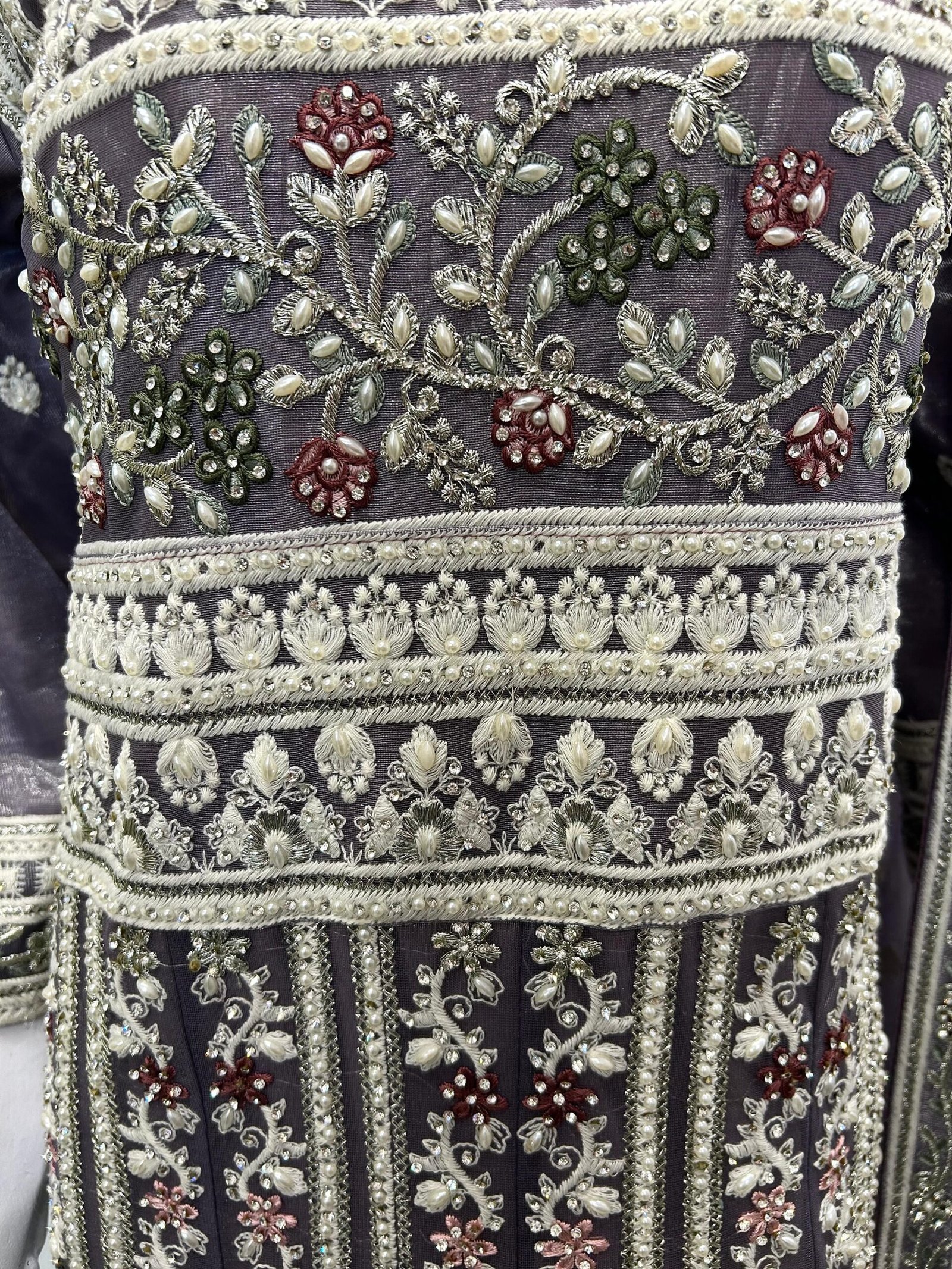 Royale Hand-Embroidered Luxury Long Dress - Image 3