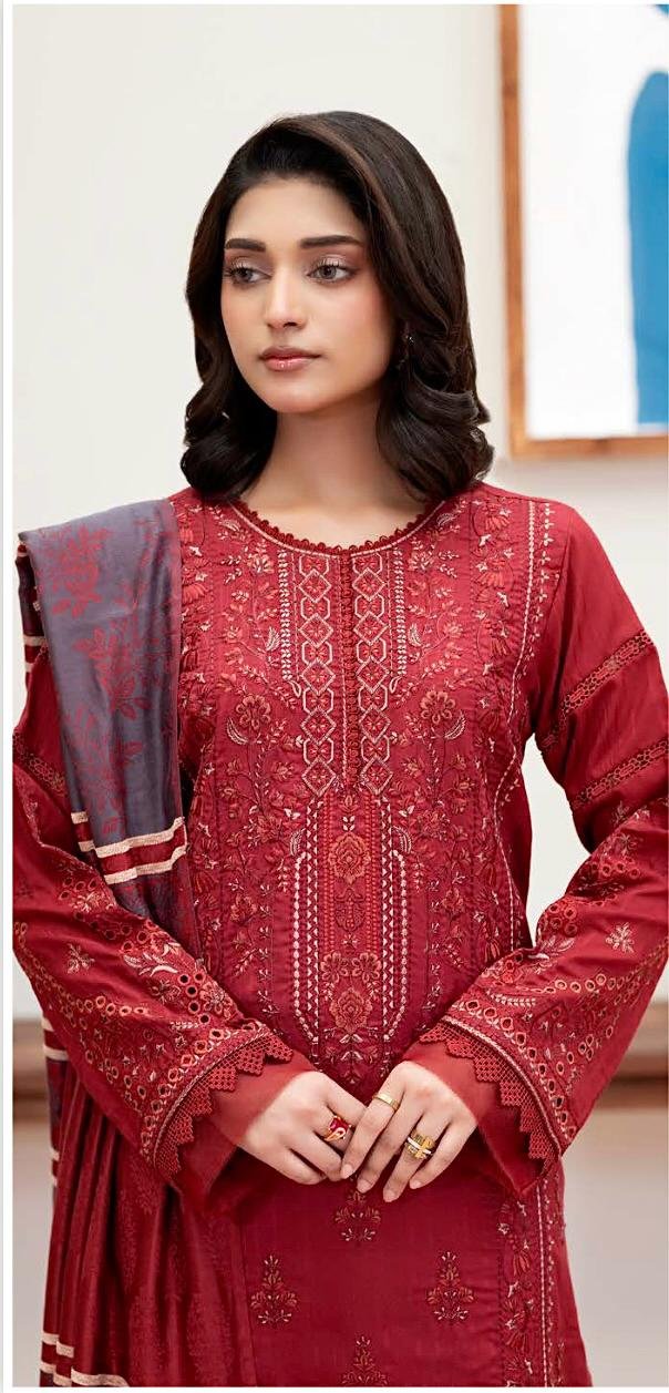 Crimson Royale Embroidered Lawn Suit - Image 3