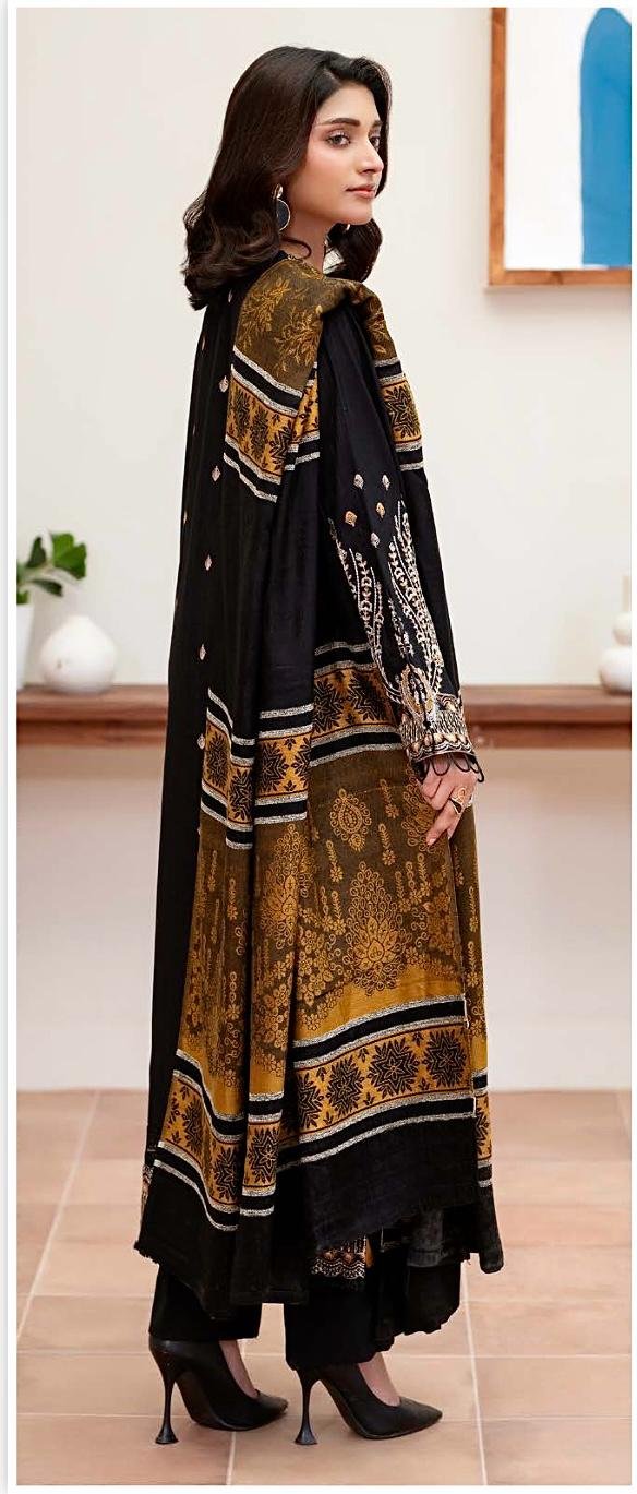 Black & Gold Luxury Embroidered 3-Piece Suit - Image 2