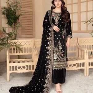 ANDAAZ E KHAS Black Velvet Suit