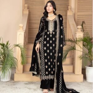 ANDAAZ E KHAS Black Velvet Suit