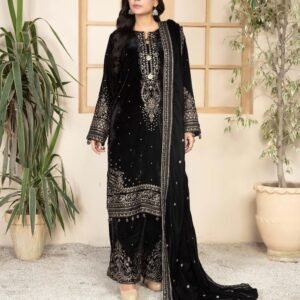 ANDAAZ E KHAS Black Velvet Suit