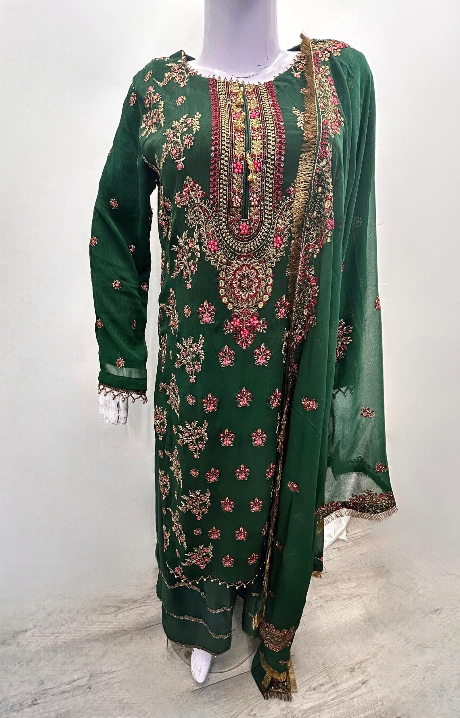 Polyester chiffon 3-Piece Sharara Set