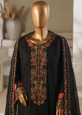 BIN SAEED Luxury 3 Piece CHIFFON & Organze  Stitched Suit - Image 2